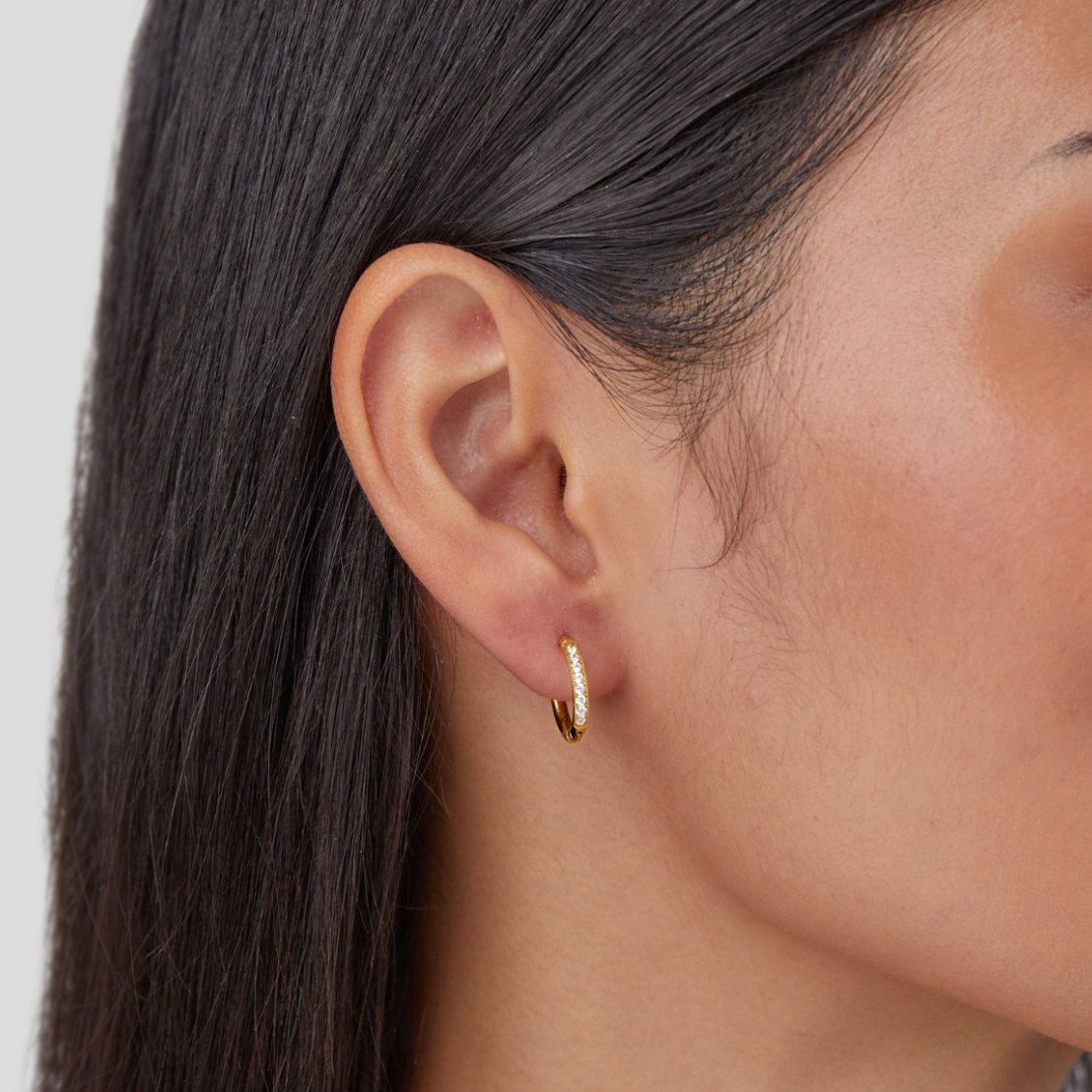 Crystal Huggie Hoop Earrings