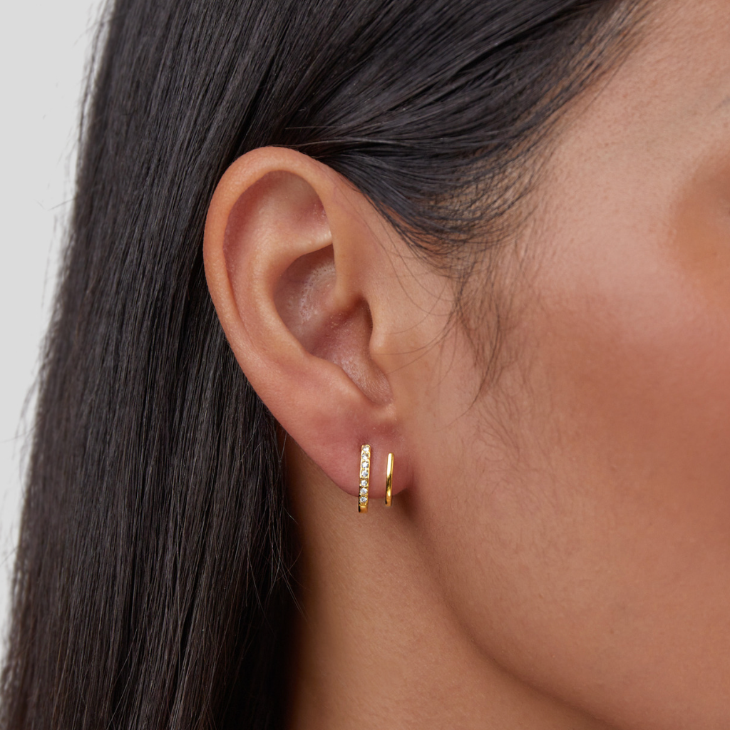 Crystal Huggie Hoop Earrings