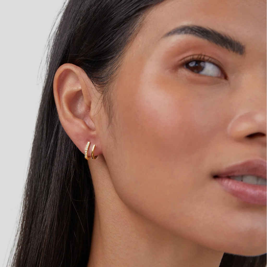 Crystal Huggie Hoop Earrings