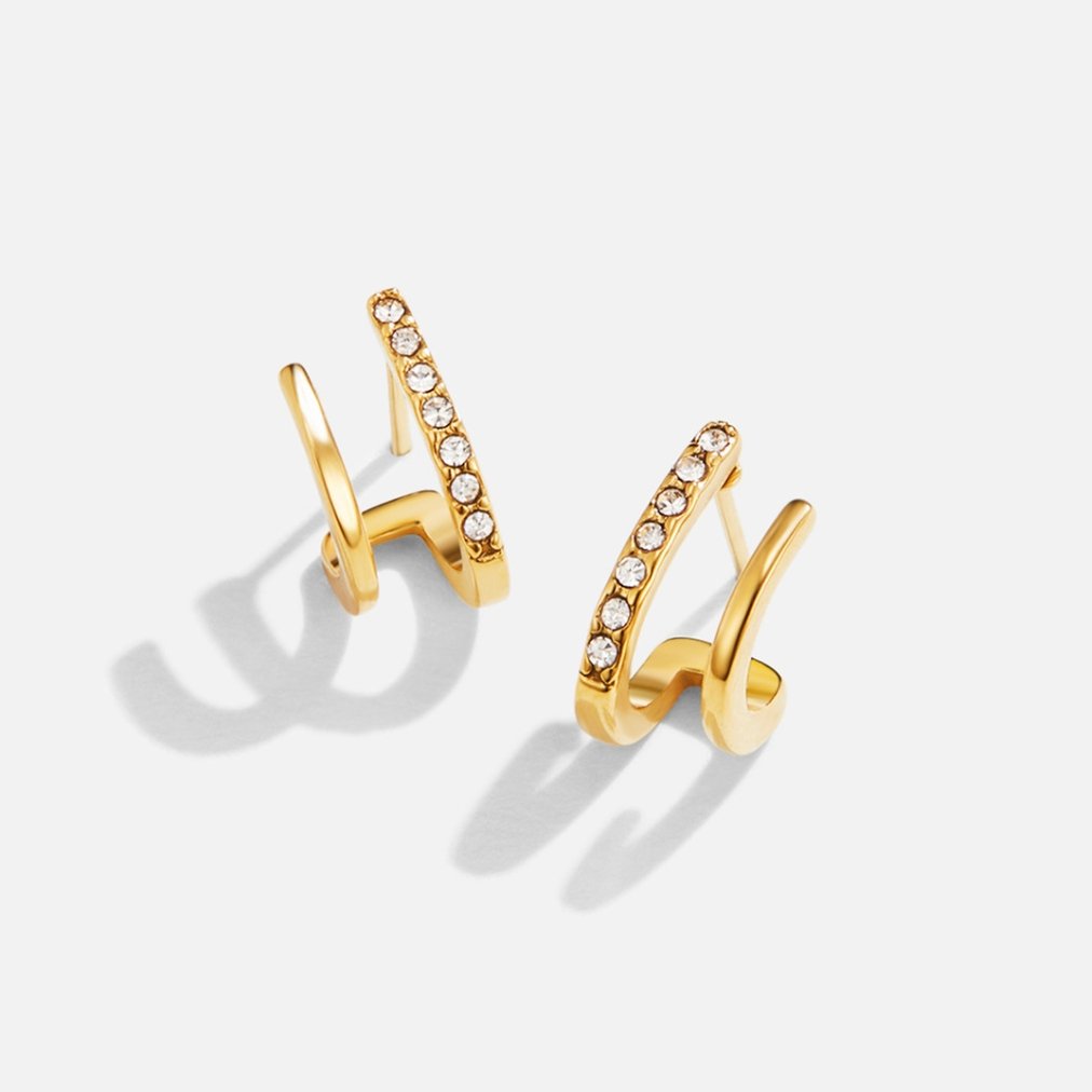 Crystal Huggie Hoop Earrings