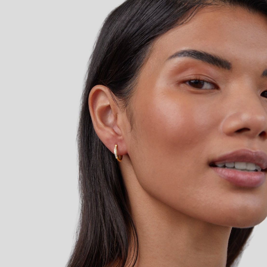 Crystal Huggie Hoop Earrings
