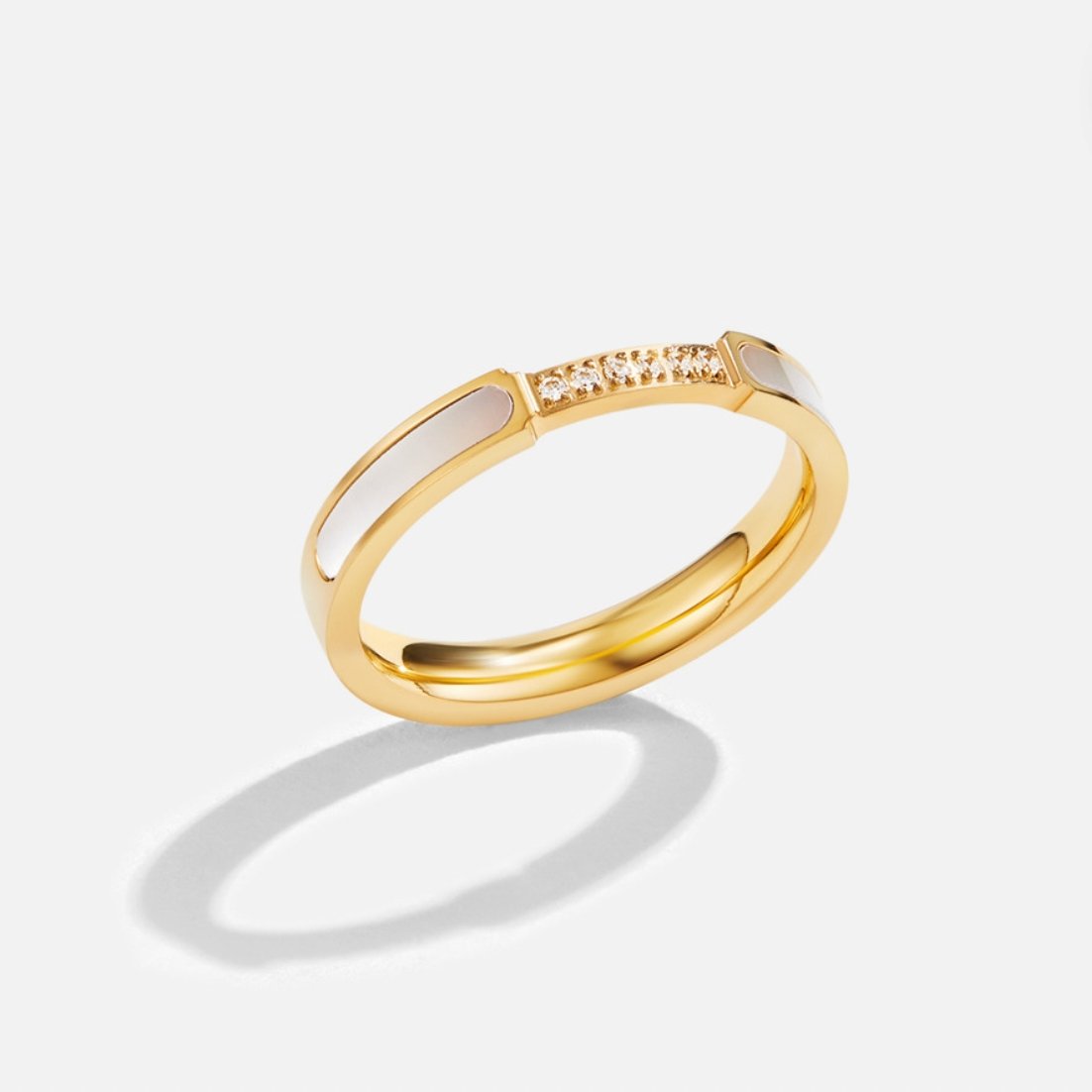 Crystal Inlay Gold Ring