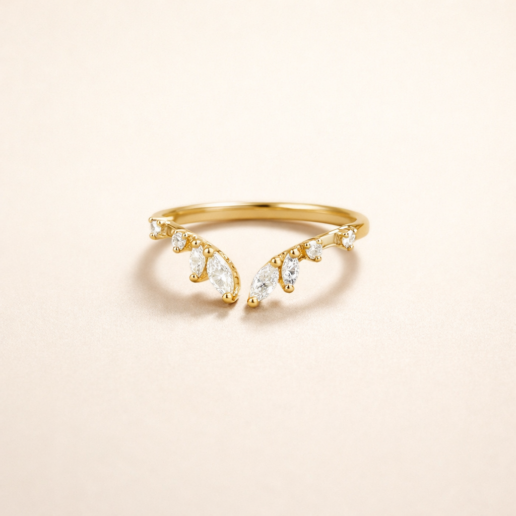 Crystal Laurel Open Ring