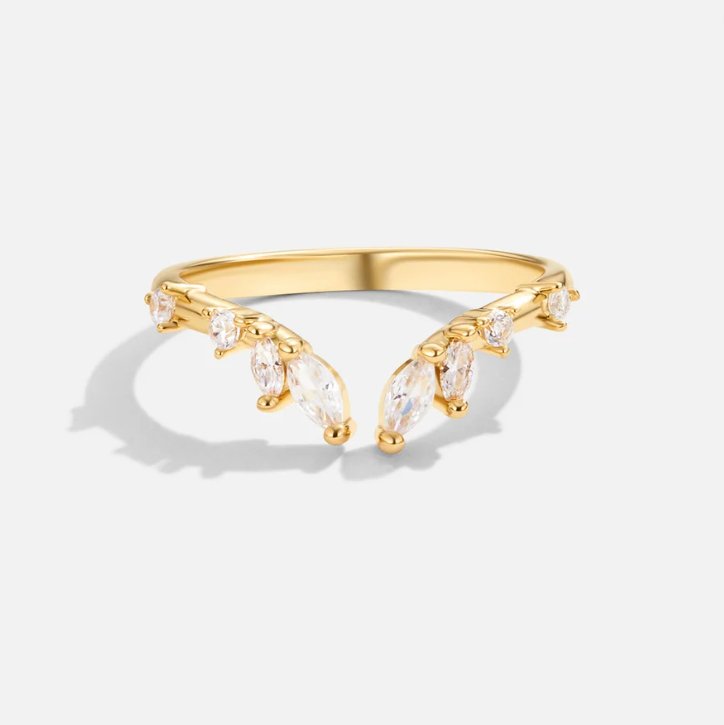 Crystal Laurel Open Ring