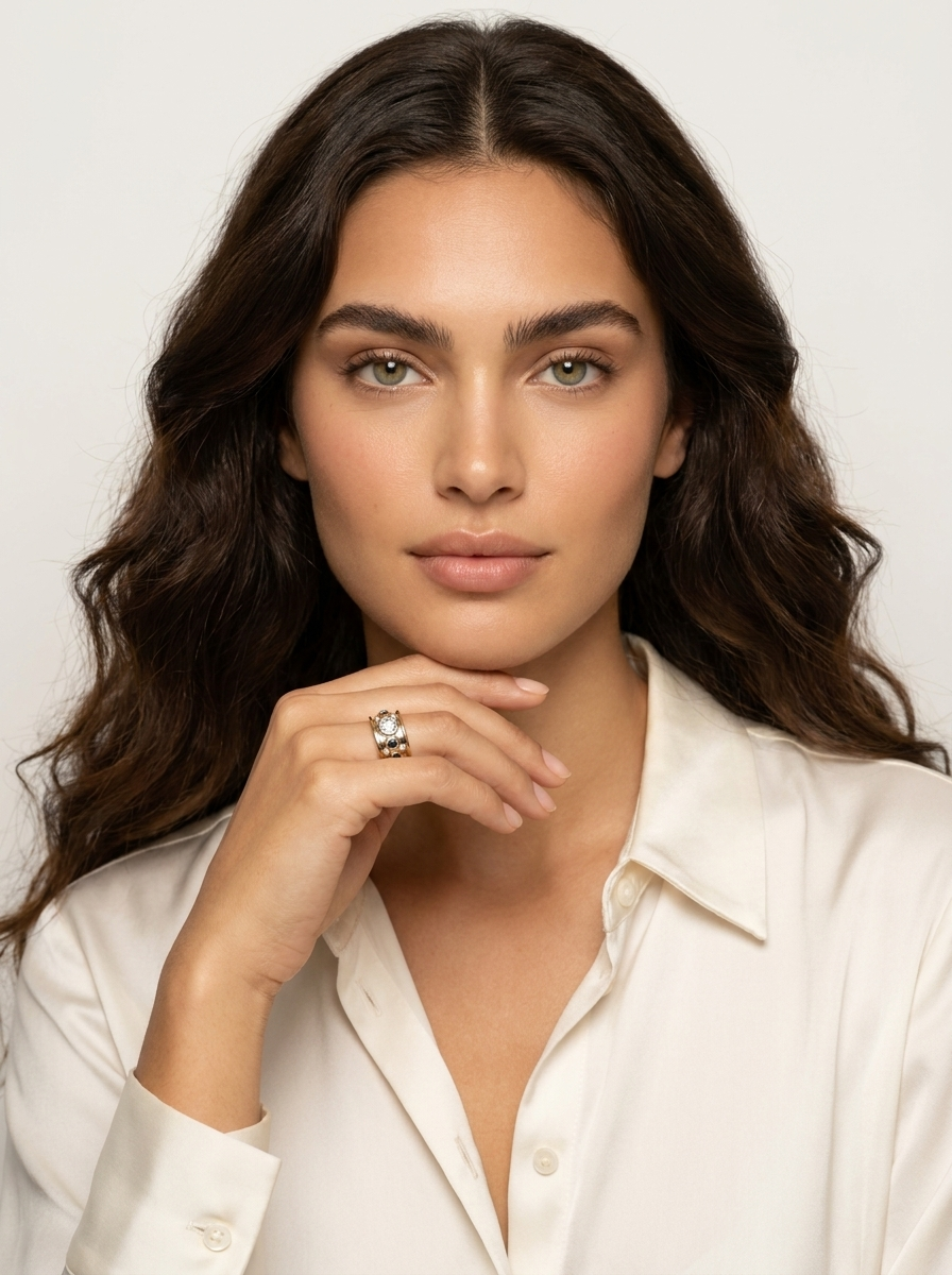 Crystal Sapphire Statement Ring - Aurelia