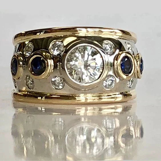 Crystal Sapphire Statement Ring - Aurelia