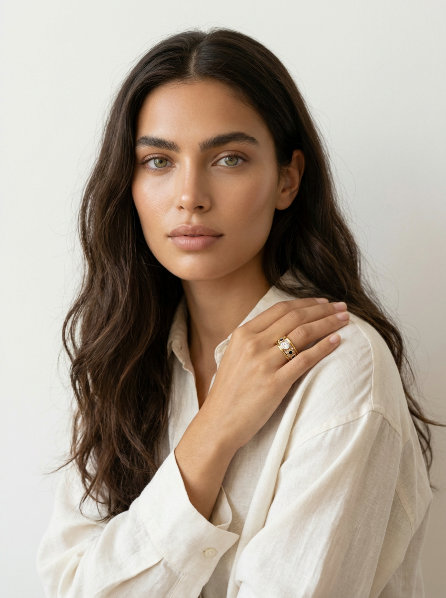 Crystal Sapphire Statement Ring - Aurelia
