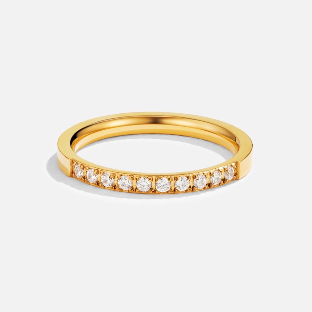 Gold Crystal Band Ring