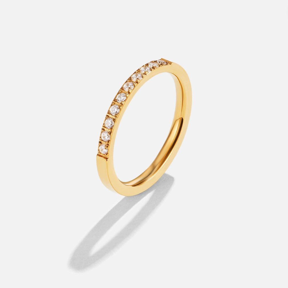 Gold Crystal Band Ring