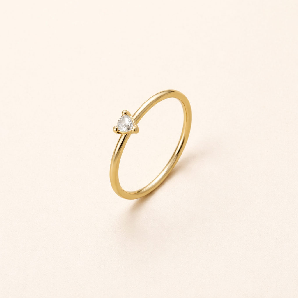 Delicate Heart Solitaire Ring