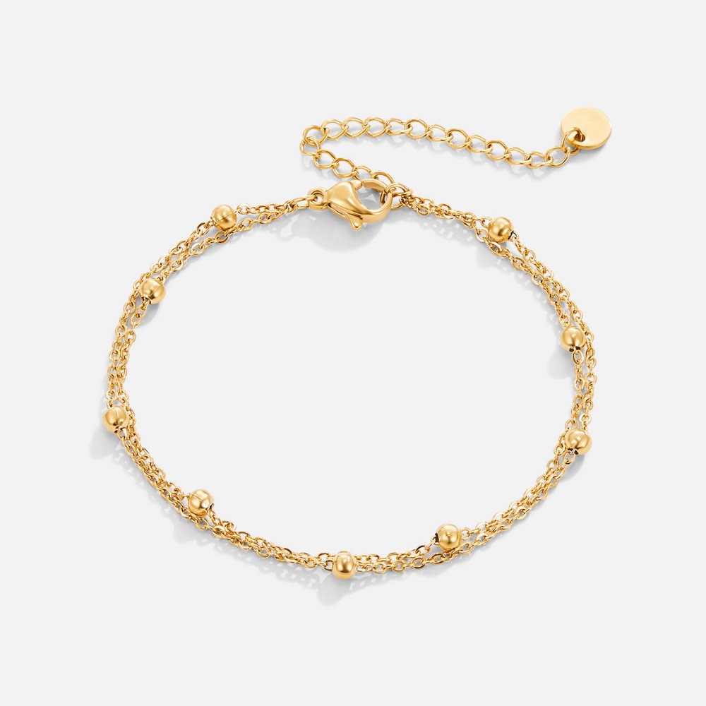 Double Chain Beaded Bracelet