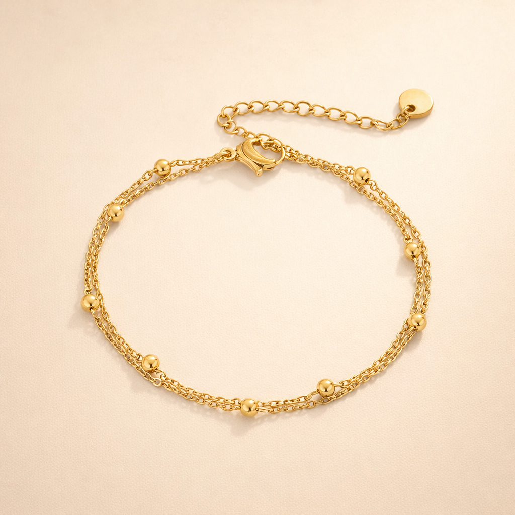 Double Chain Beaded Bracelet