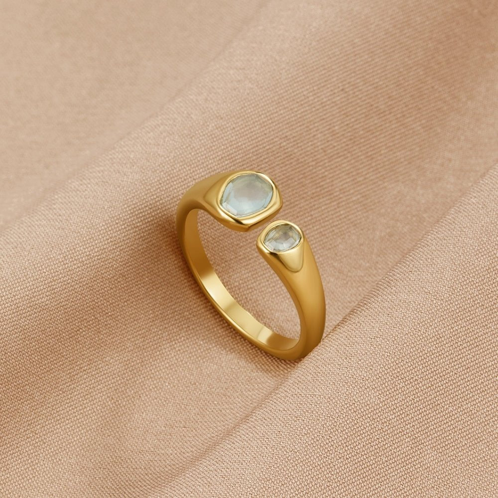 Dual Crystal Gold Ring
