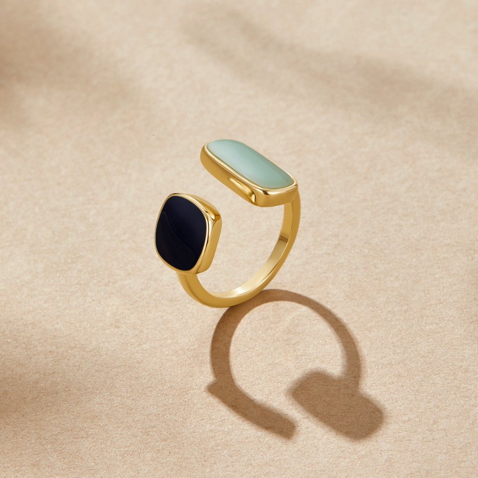Dual Stone Open Ring