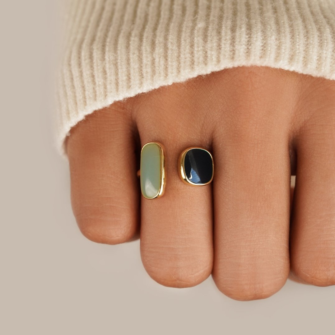 Dual Stone Open Ring