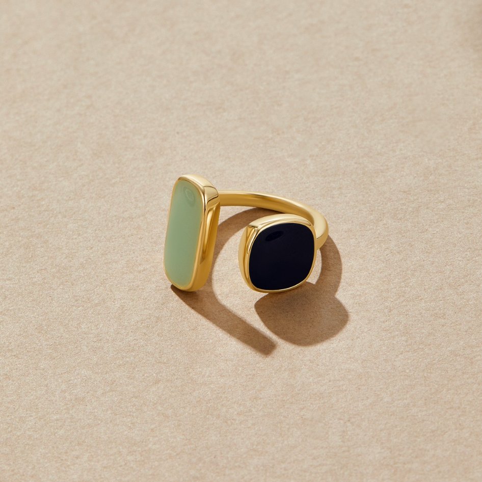 Dual Stone Open Ring