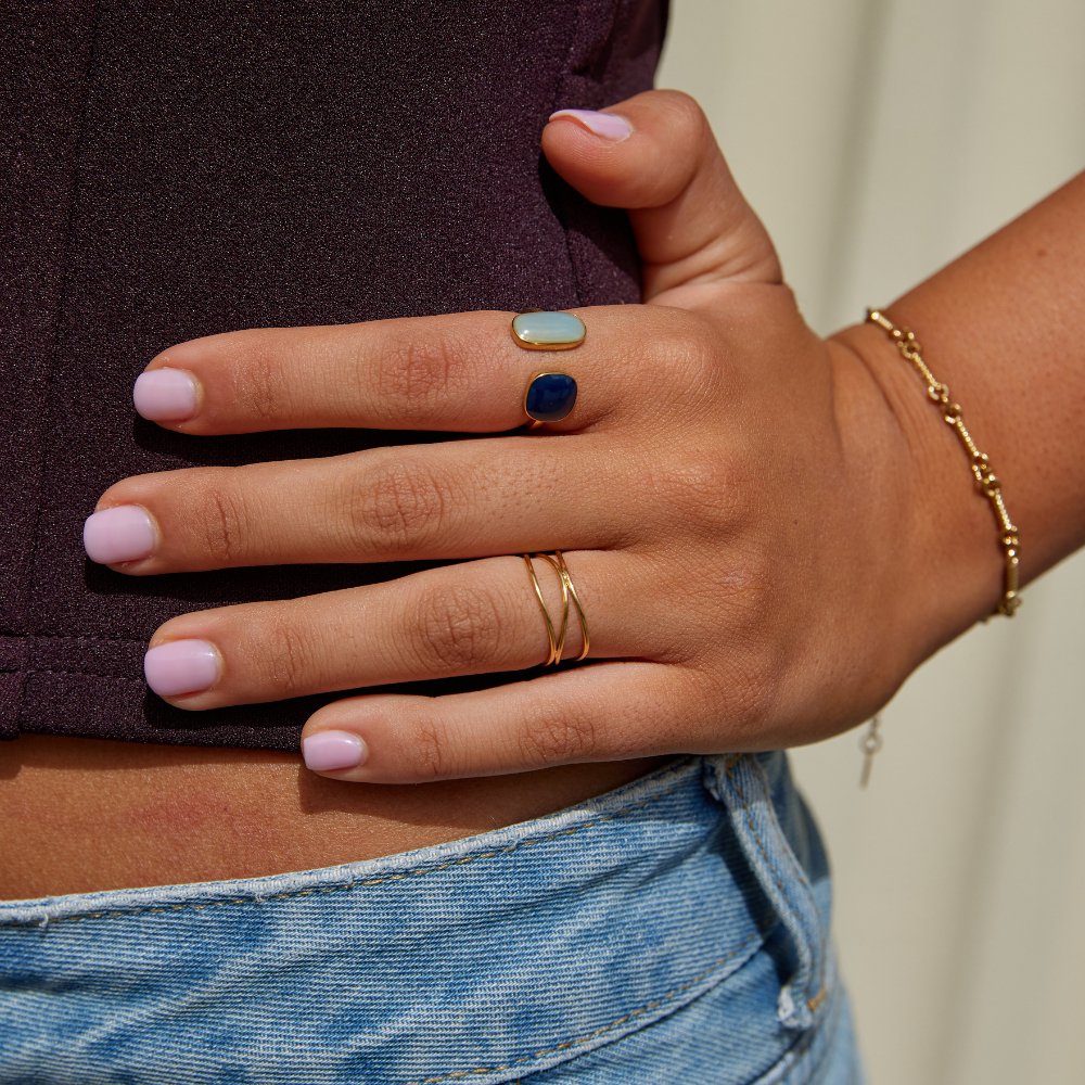 Dual Stone Open Ring