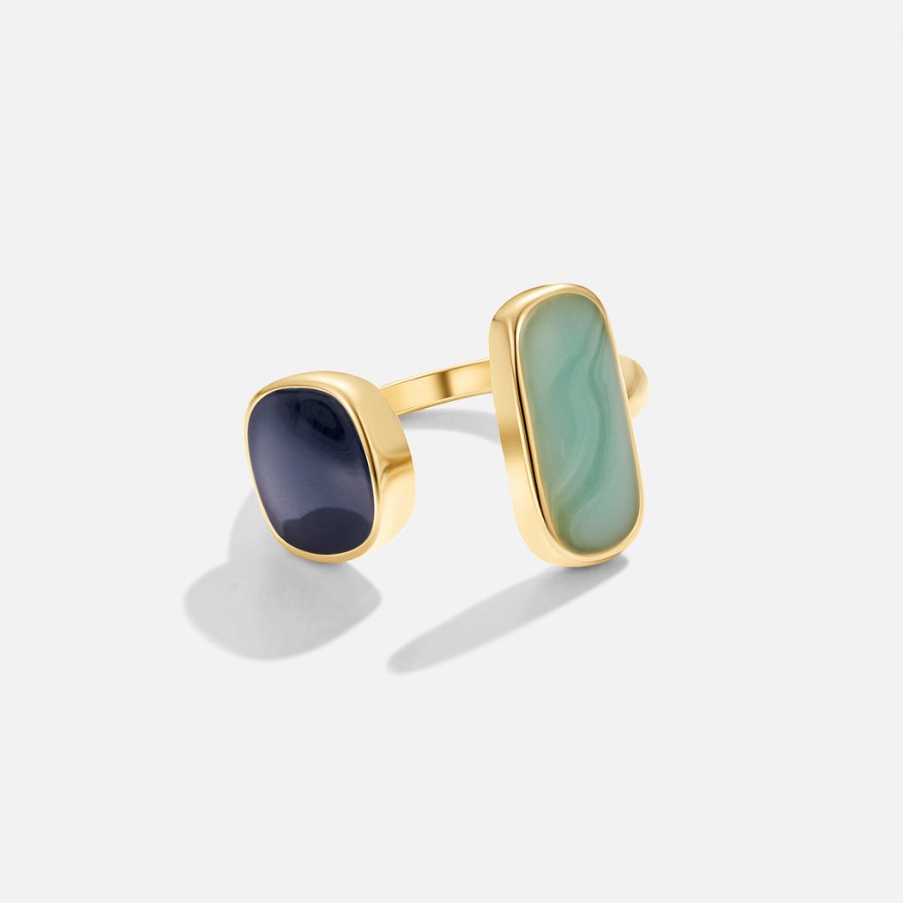 Dual Stone Open Ring
