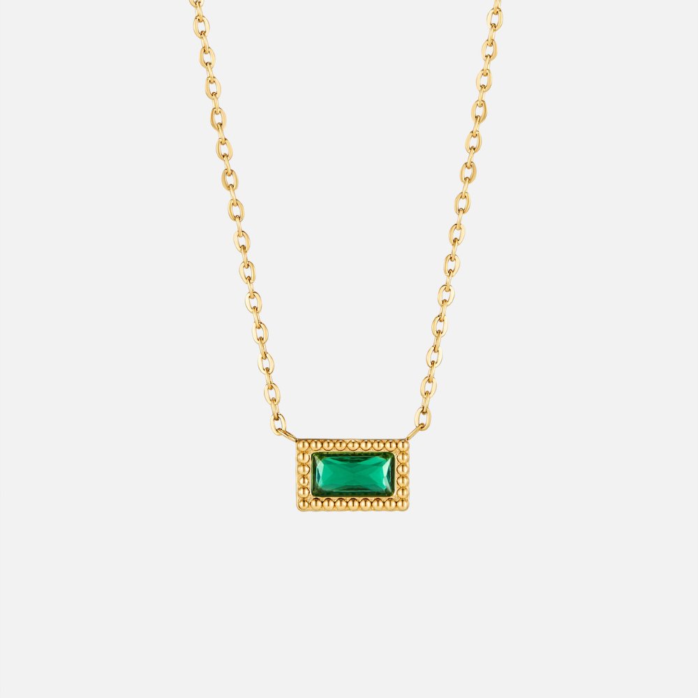 Emerald Cut Pendant Necklace