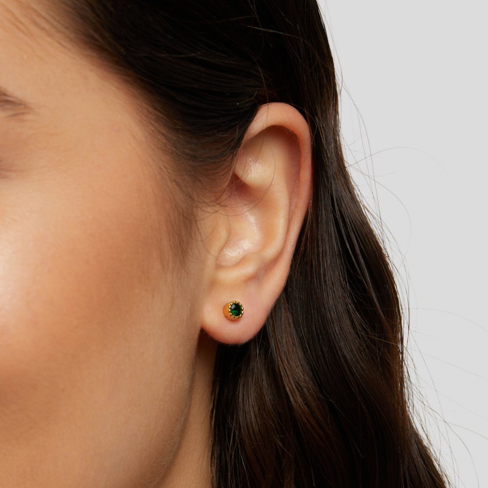 Emerald Crystal Stud Earrings