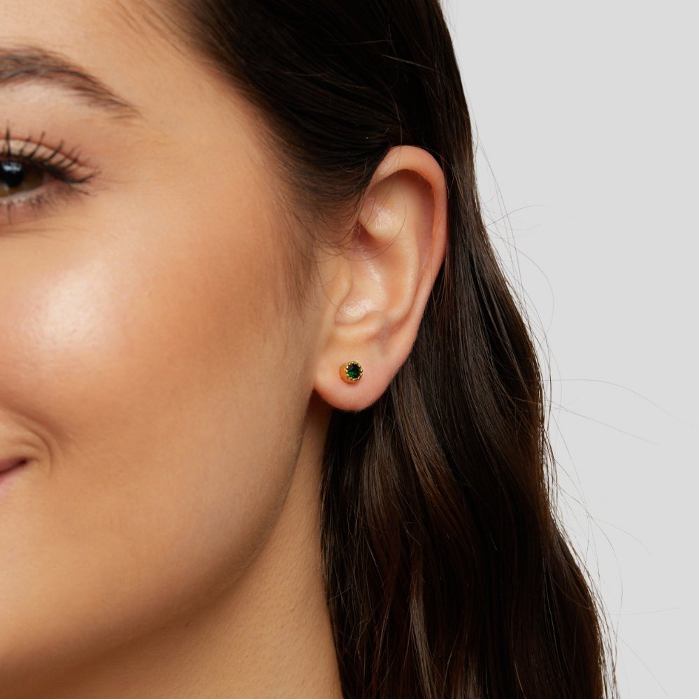 Emerald Crystal Stud Earrings
