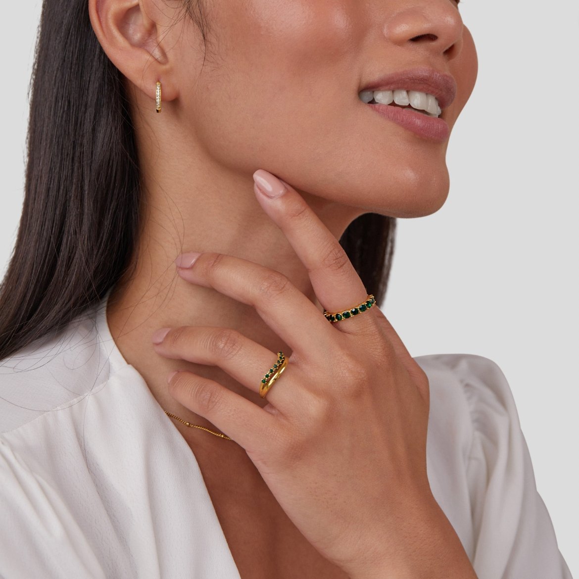 Emerald Stone Band Ring