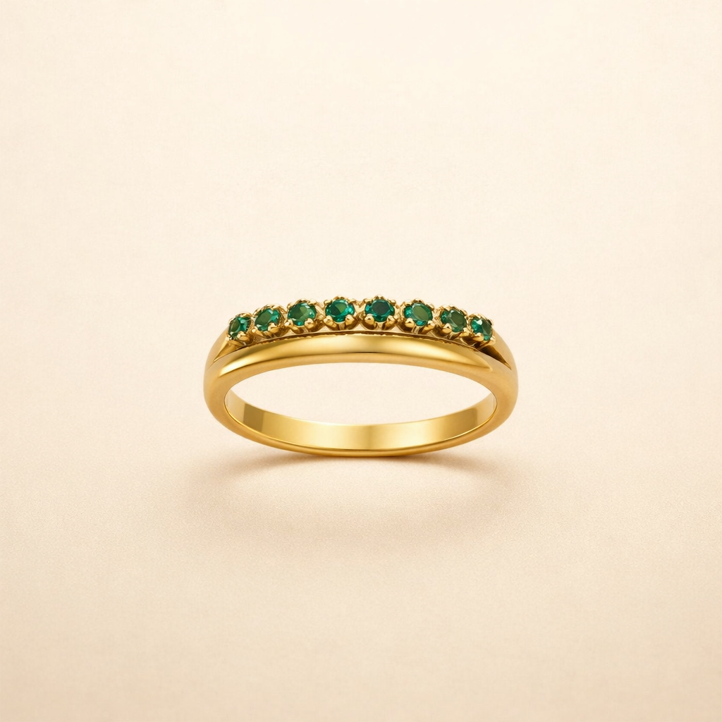 Emerald Stone Band Ring