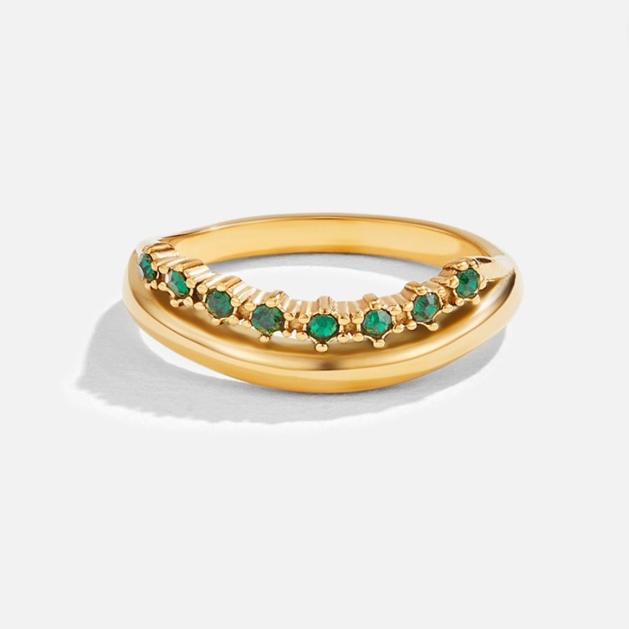 Emerald Stone Band Ring