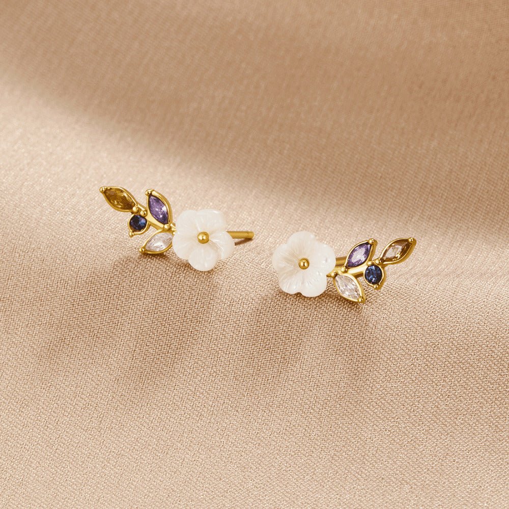 Floral Crystal Stud Earrings