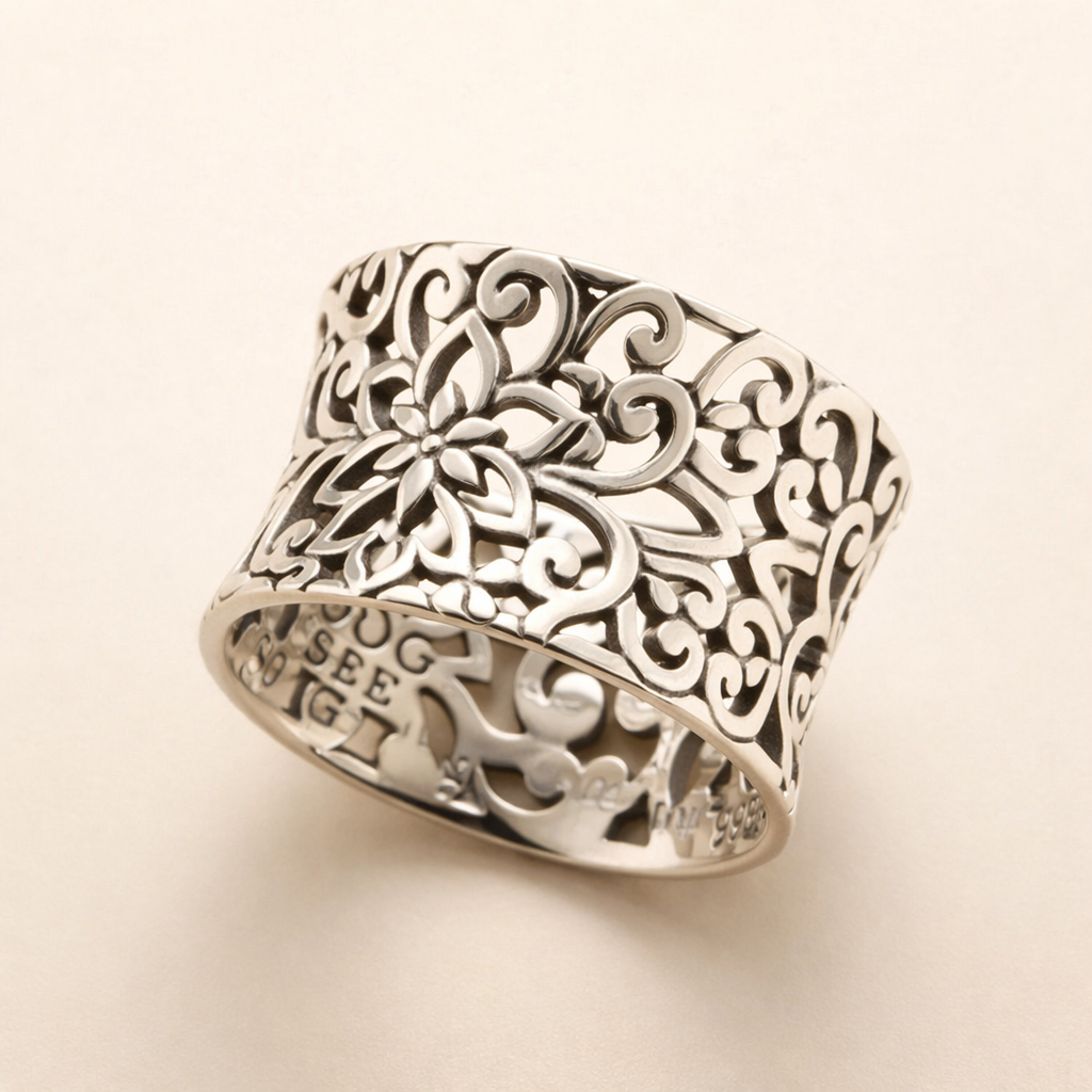 Floral Filigree Band Ring