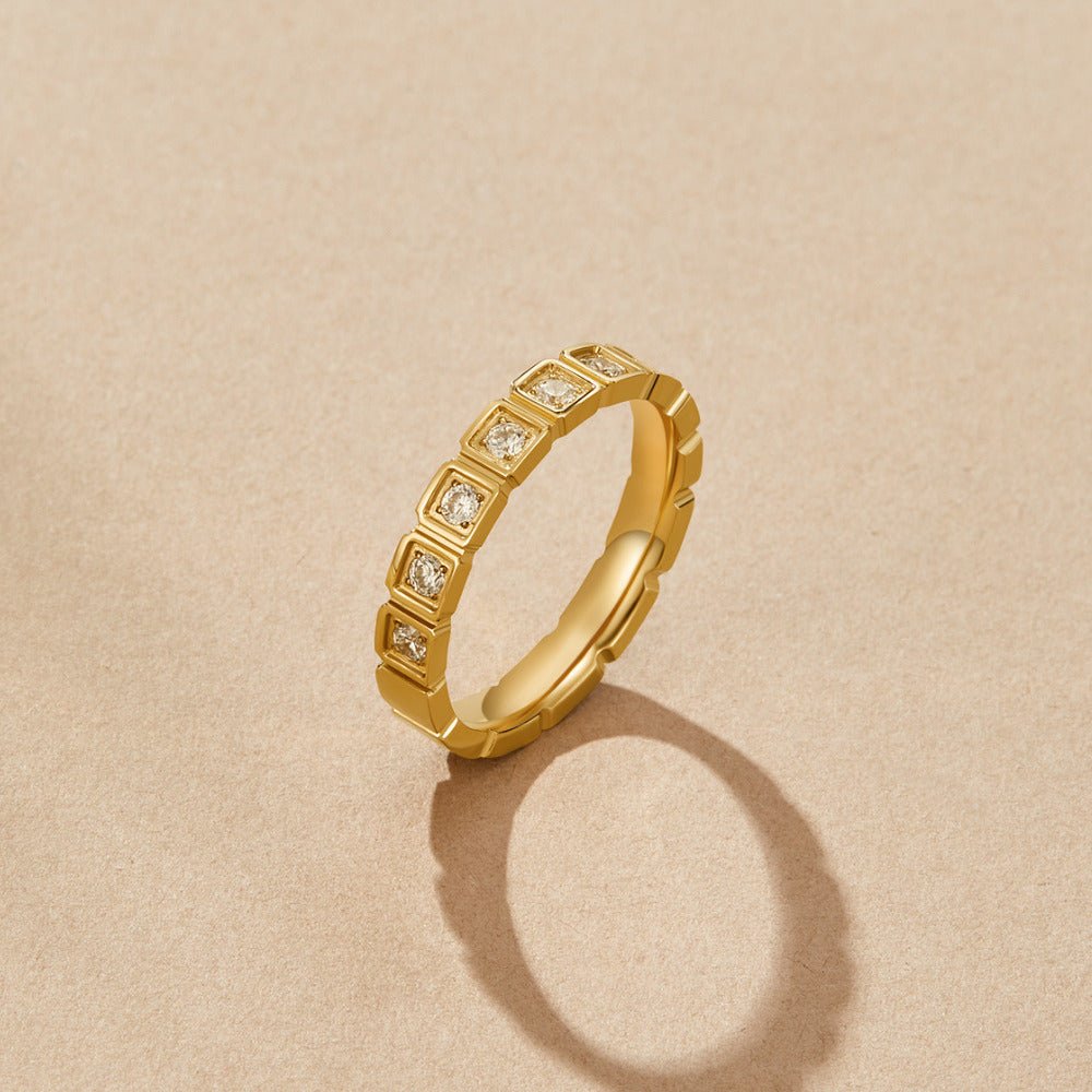 Geometric Crystal Band Ring