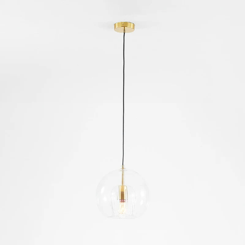 Glass Globe Pendant Light for Dining Room – Clear or Amber