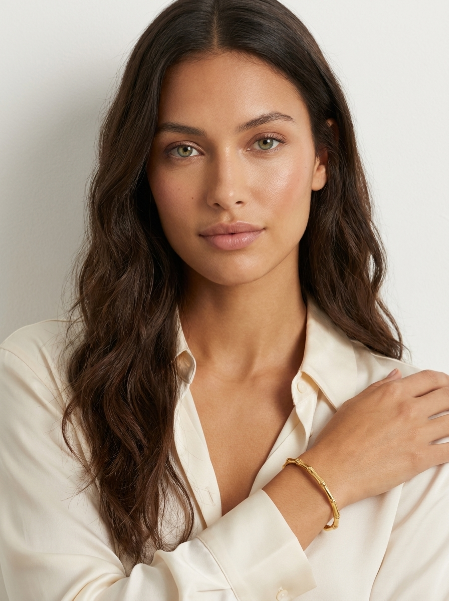 Gold Bamboo Bangle Bracelet
