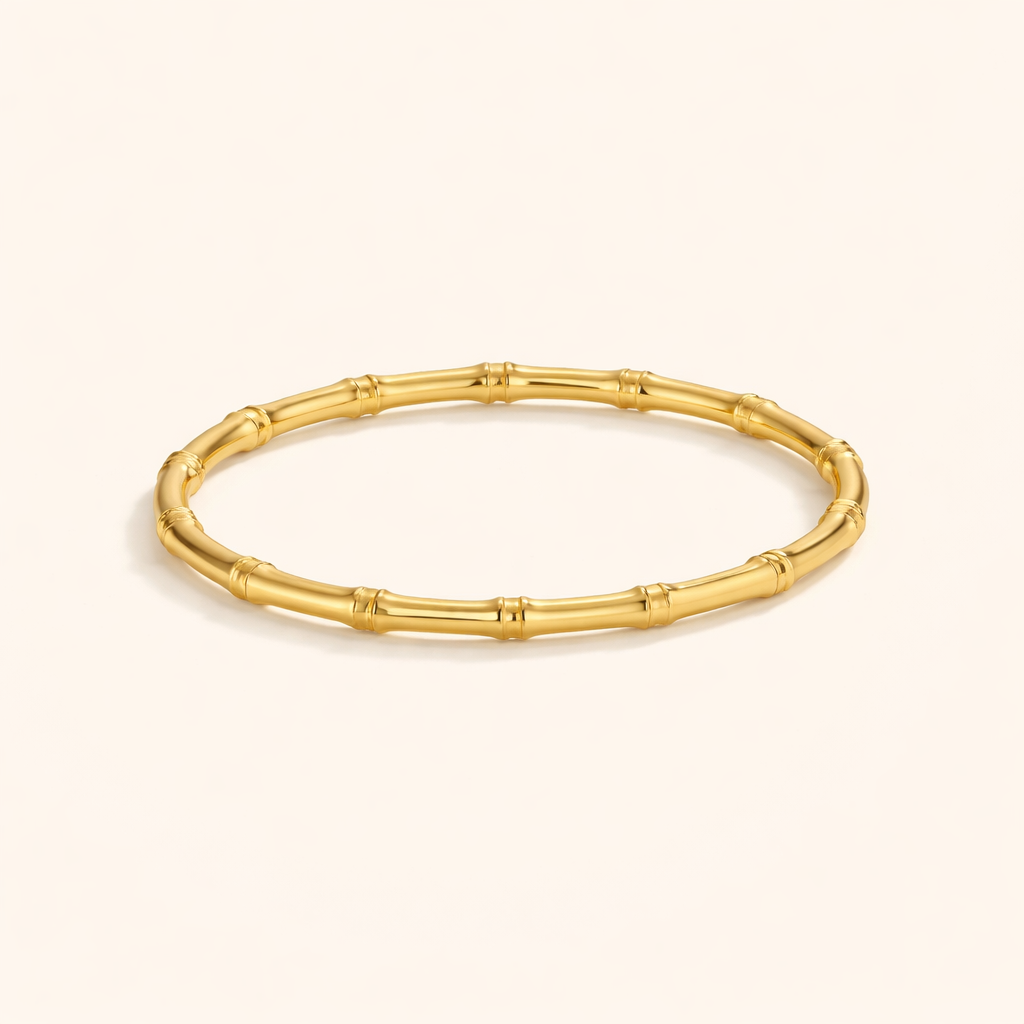 Gold Bamboo Bangle Bracelet