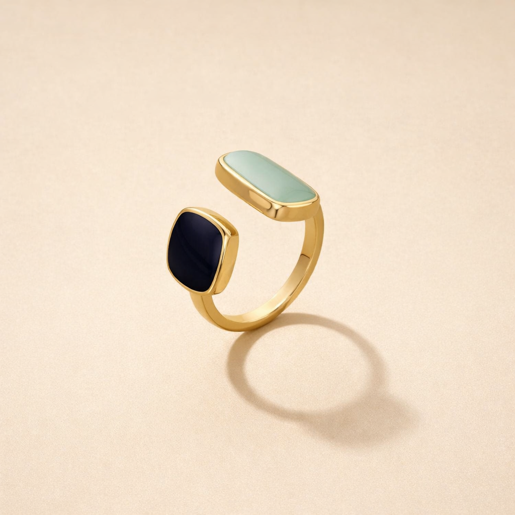 Gold Dual Stone Ring