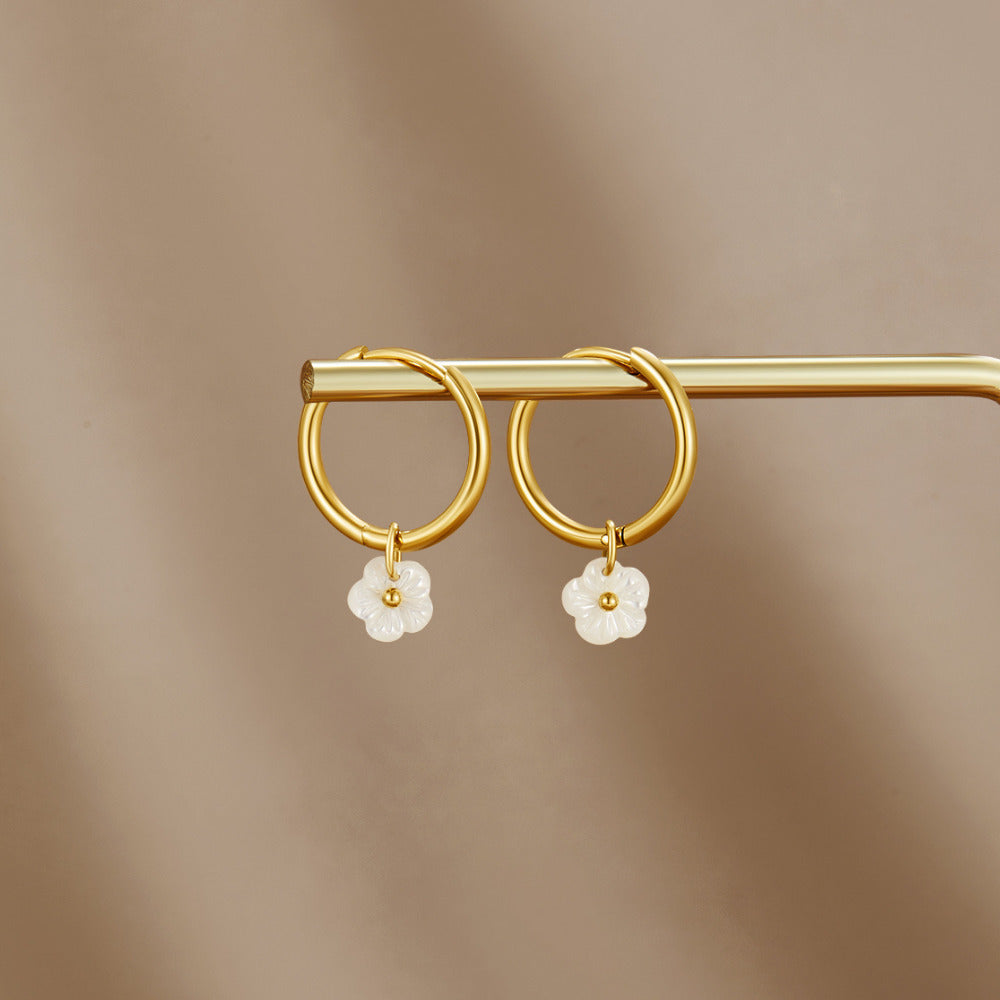 Gold Floral Hoop Earrings