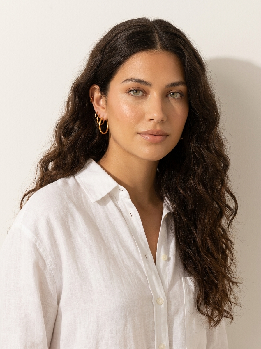 Gold Hoop Earrings Set