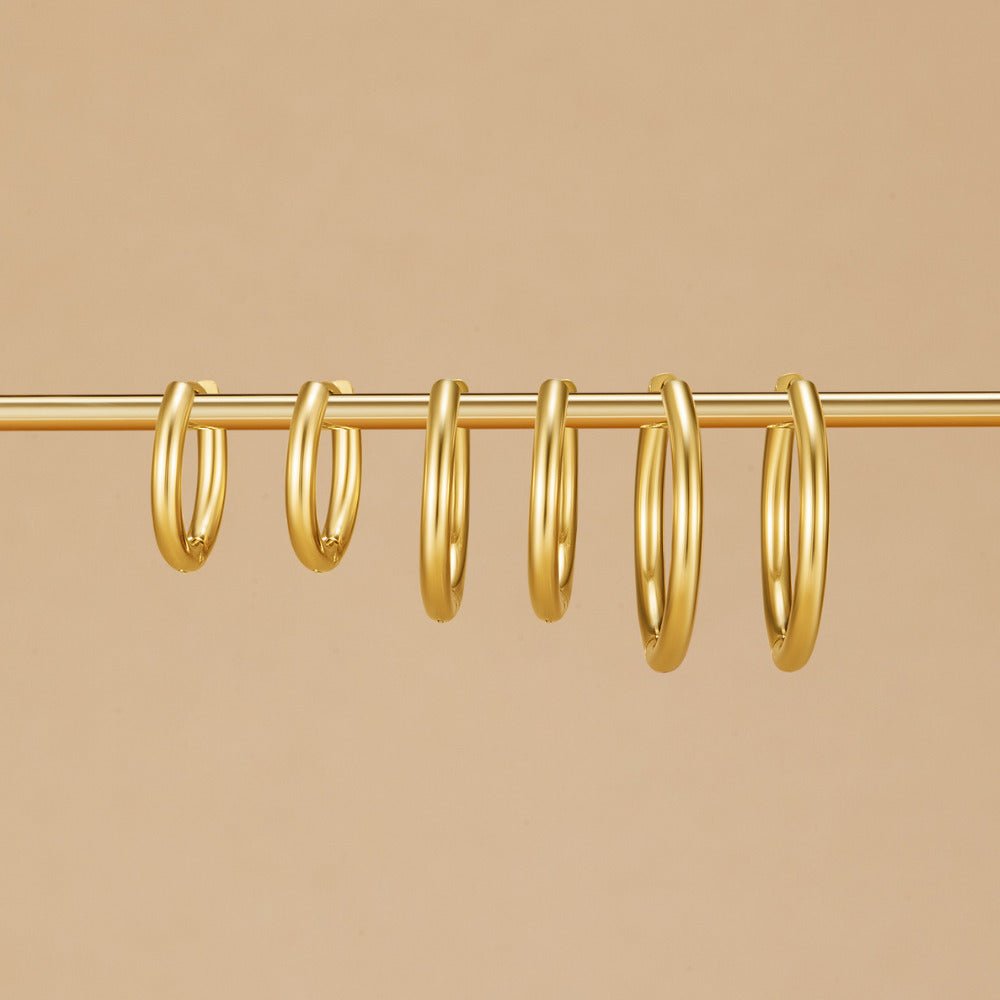 Gold Hoop Earrings Set