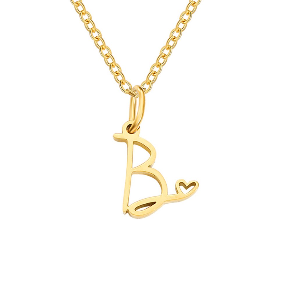 Gold Initial Letter Necklace