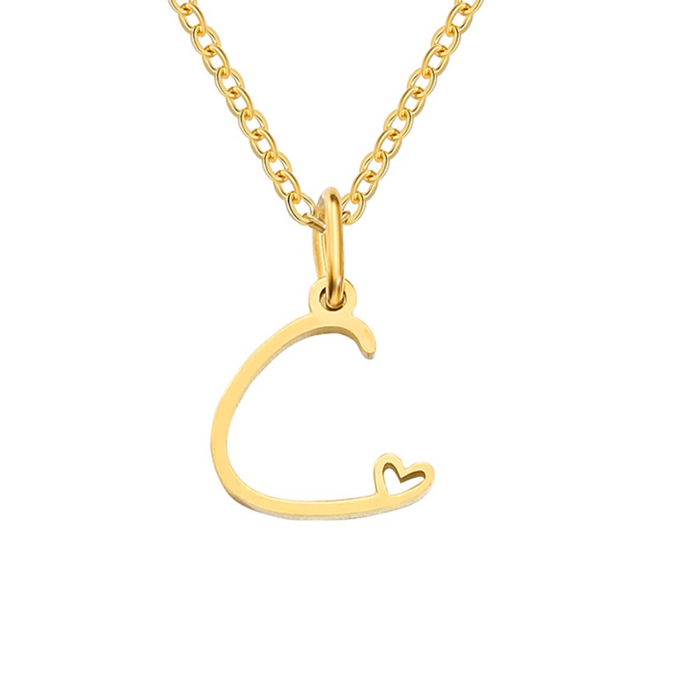 Gold Initial Letter Necklace