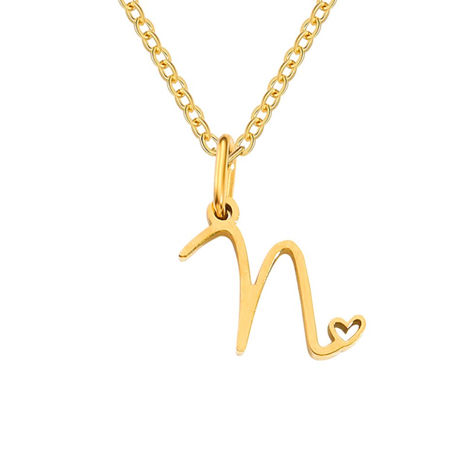 Gold Initial Letter Necklace