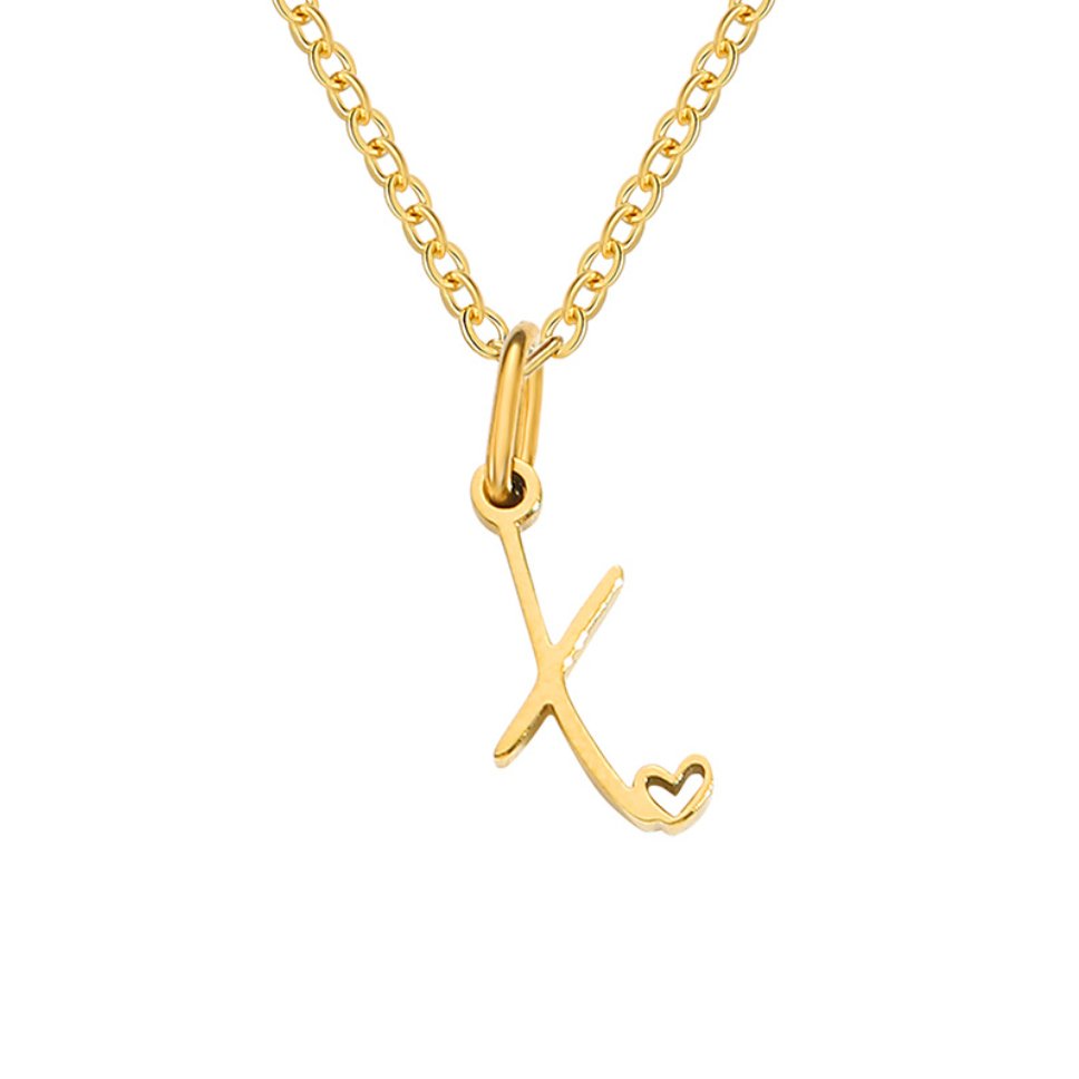 Gold Initial Letter Necklace