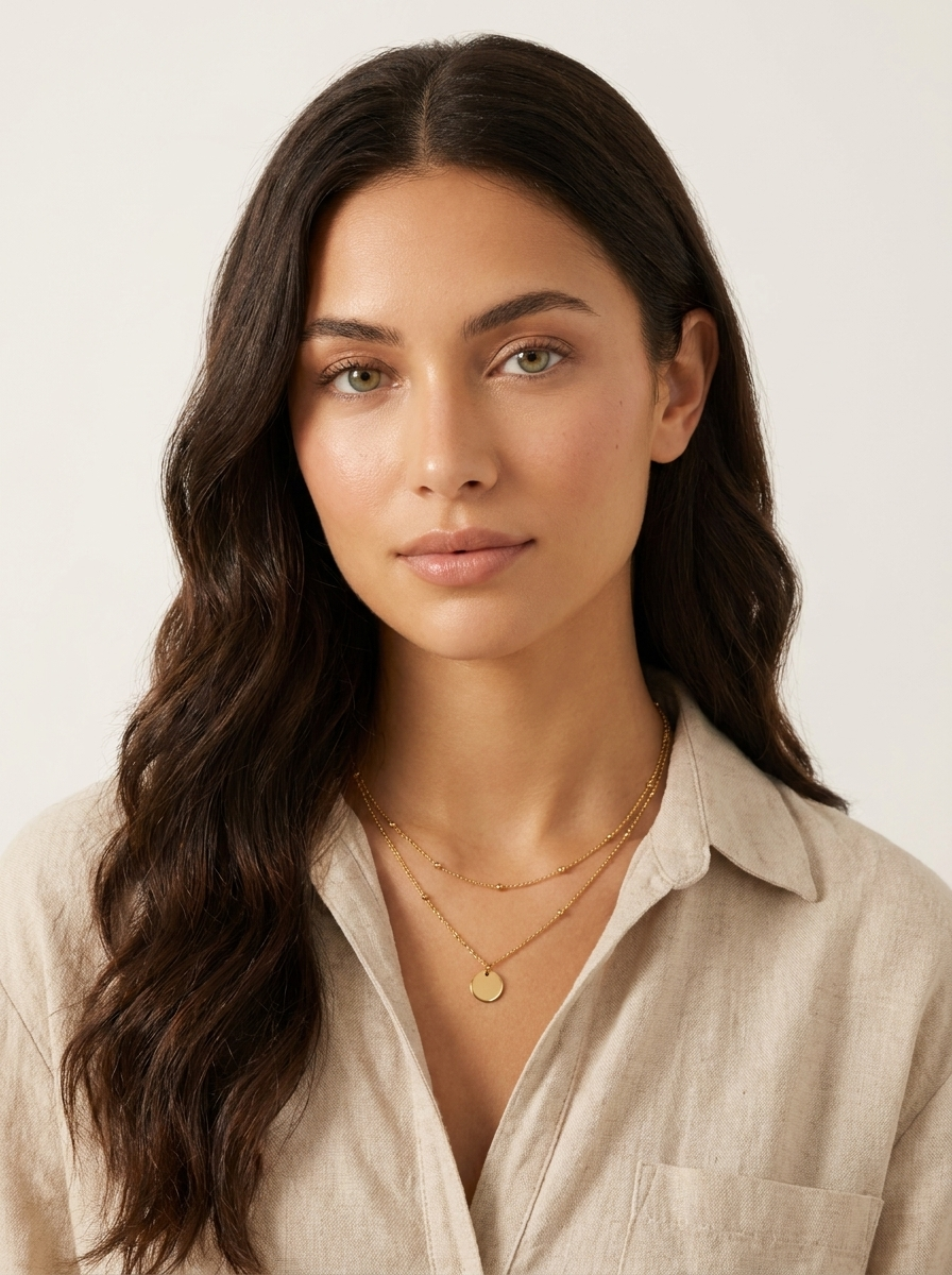 Gold Layered Disc Necklace