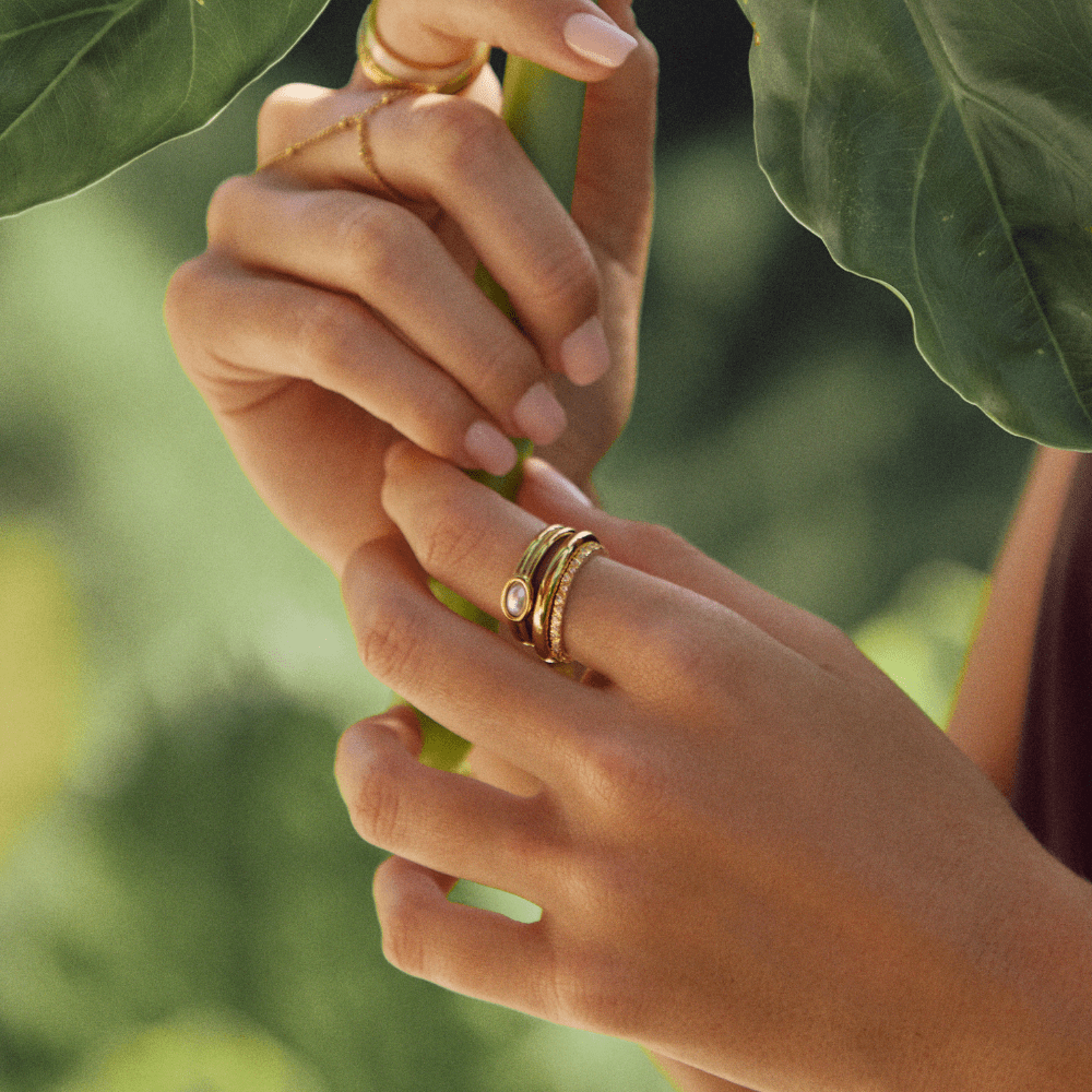 Gold Pearl Signet Ring