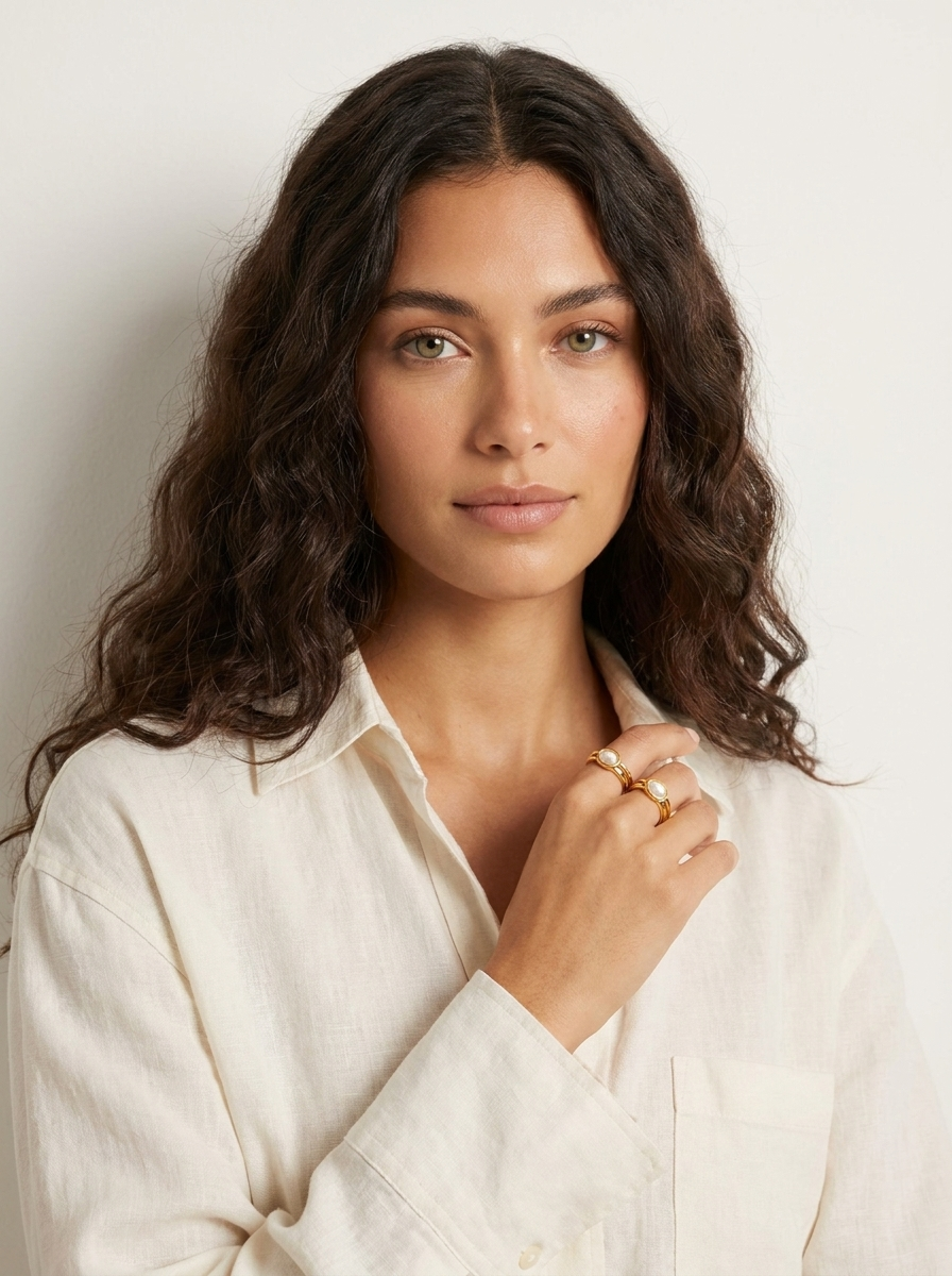 Gold Pearl Signet Ring