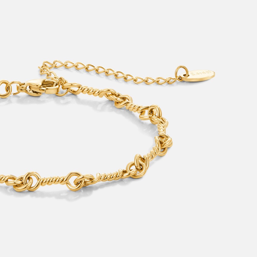 Gold Twisted Chain Bracelet