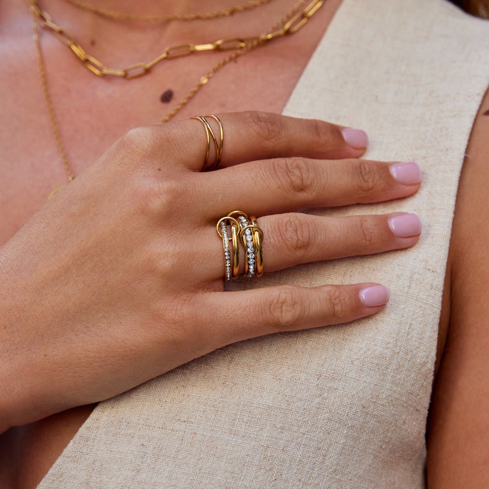 Interlocking Crystal Stacking Ring