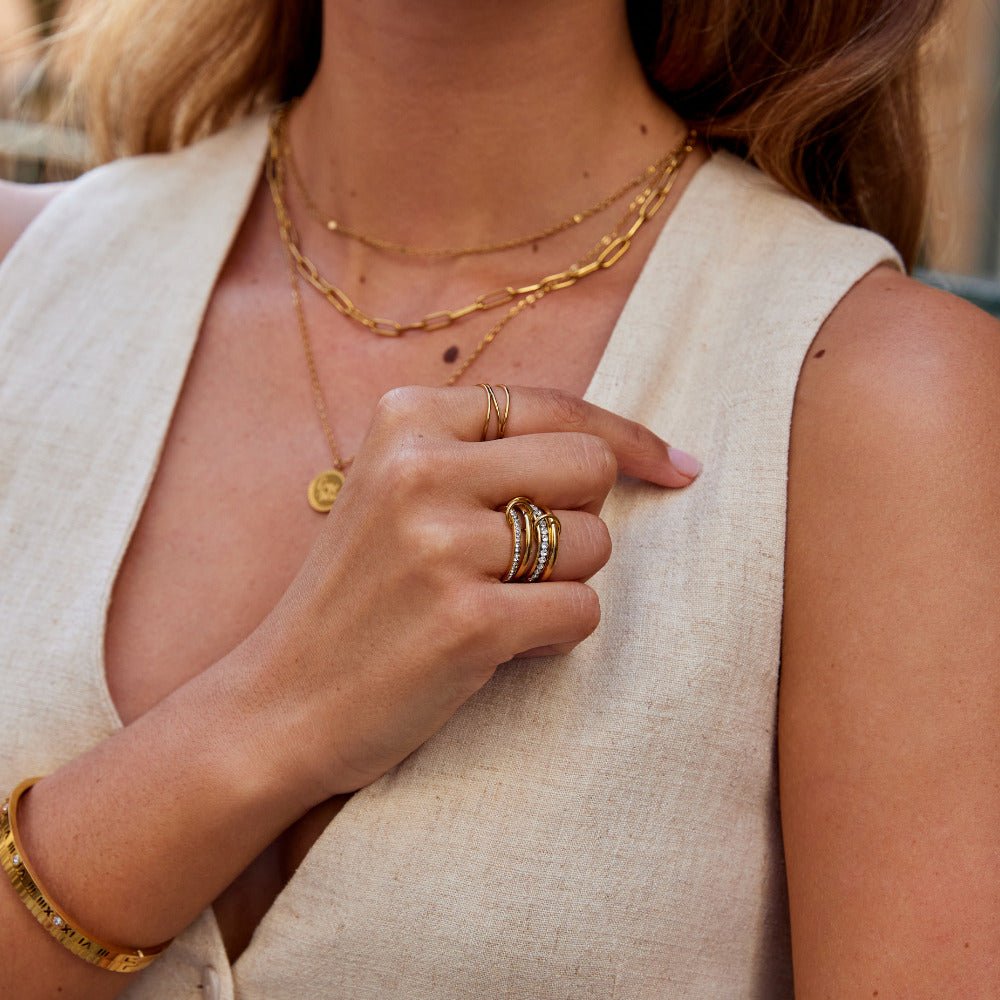 Interlocking Crystal Stacking Ring