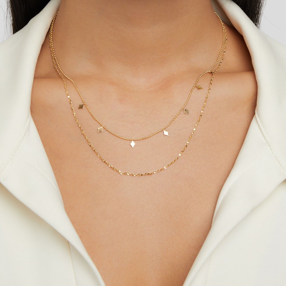 Layered Charm Chain Necklace