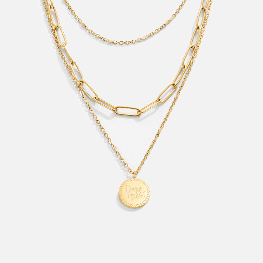 Layered Gold Coin Necklace